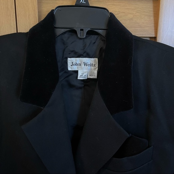 John Weitz Vintage Black Wool Velvet L Blazer Jacket - Picture 10 of 10